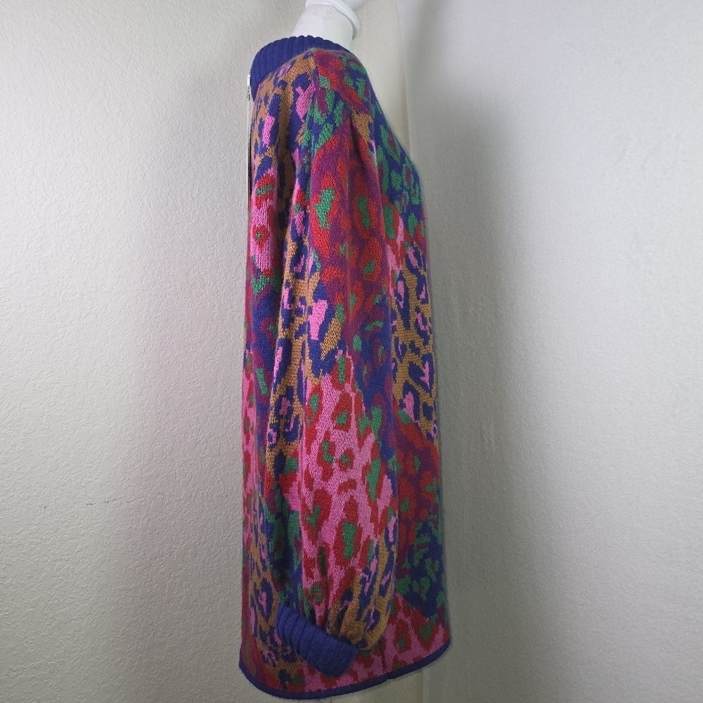 Farm Rio Mixed Leopard Pop Sweaterdress Multi Size L NWT - Picture 4 of 15